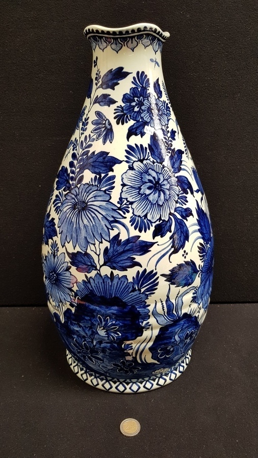 Grote vaas Delftsch Blauw, "Ram" Arnhem ca. 1935