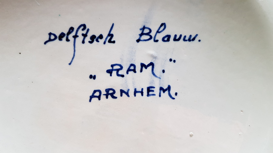 Grote vaas Delftsch Blauw, "Ram" Arnhem ca. 1935